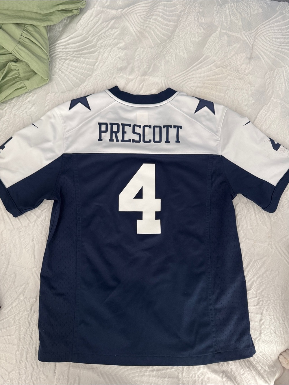 NFL Dallas Cowboys Navy and White #4 Football Jersey
